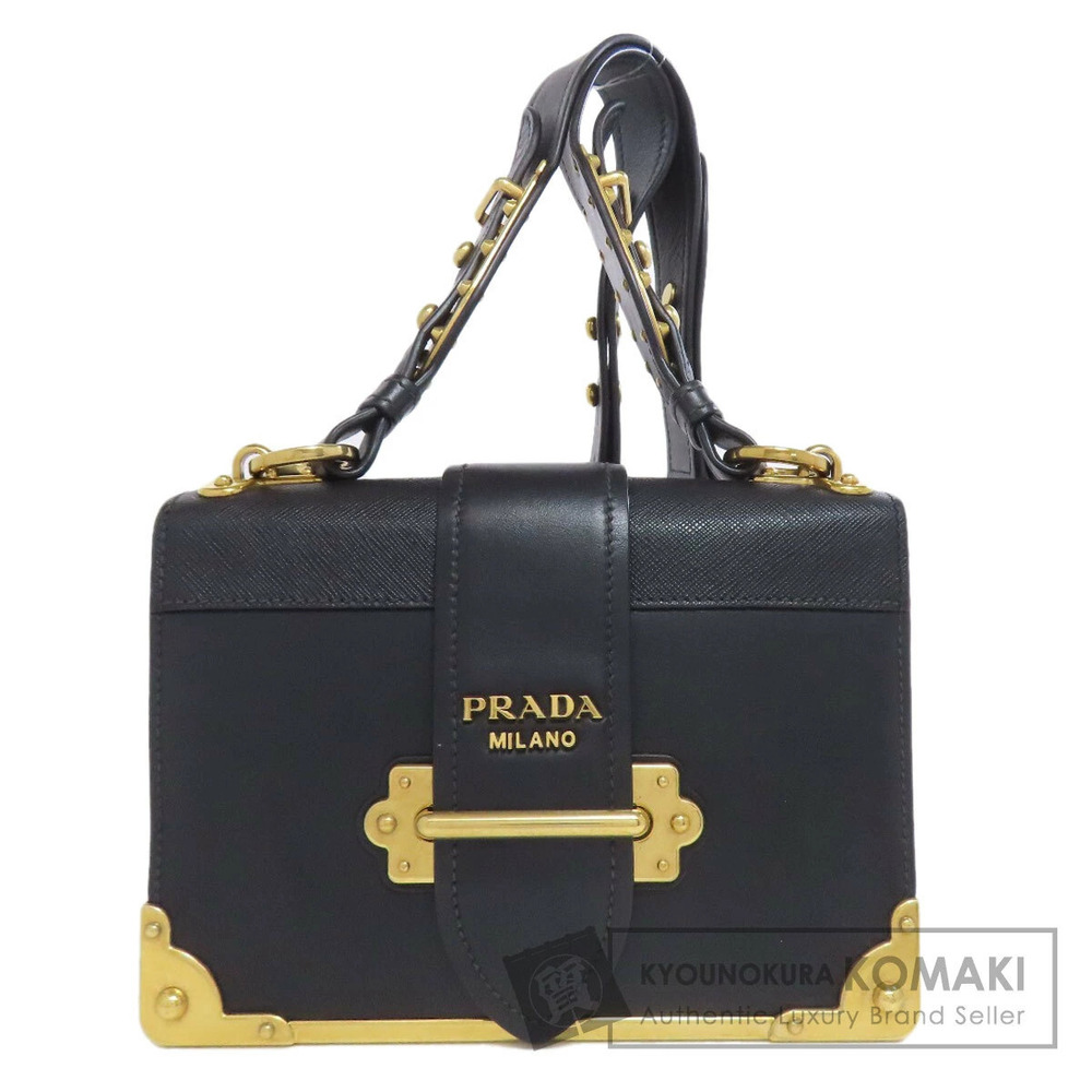 Prada Cahier bag black City Calf Saffiano leather